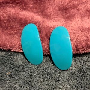 Chic Turquoise Oval Earrings